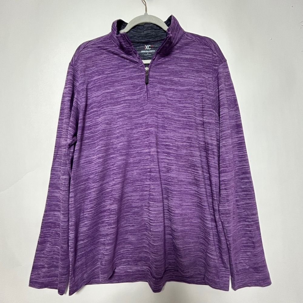 Johnston & Murphy XC4 Pullover Mens Large Purple Excellent Quarter Zip Space Dye